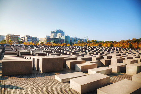 欧洲模式摄影照片_柏林欧洲被害犹太人纪念碑