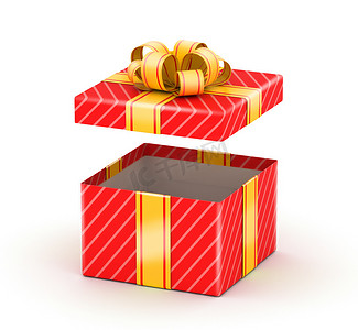 礼物盒子打开摄影照片_打开的白色礼盒