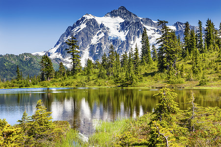 图片 Lake Evergreens Mount Shuksan Washington USA