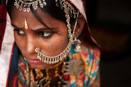 传统印度女人的肖像