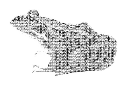 字体排版摄影照片_青蛙一词混合成青蛙形象，具有排版风格，iso