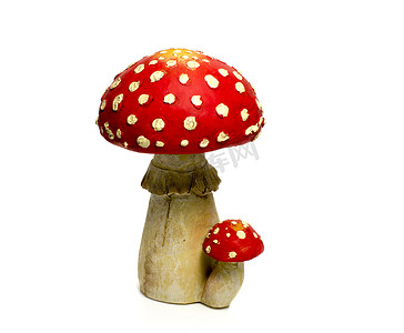 虚线白色摄影照片_蘑菇红色和白色