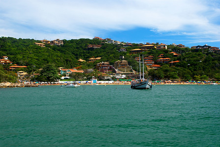 巴西里约热内卢布基亚斯海上的船只