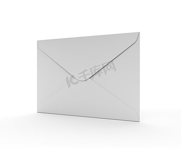 在白色背景隔绝的白色邮件信封。