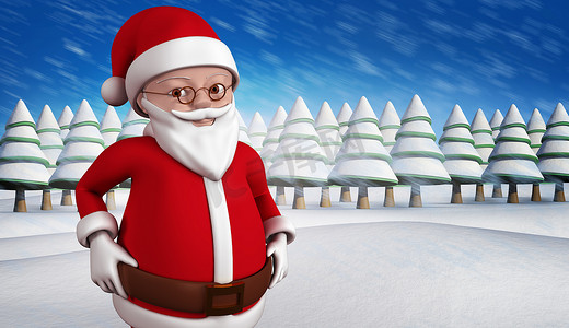水冰月卡通摄影照片_可爱卡通圣诞老人的合成形象