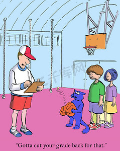 卡通篮球男孩摄影照片_体育课