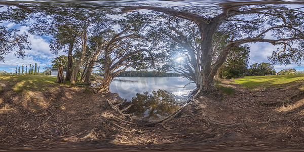 澳大利亚阿沃卡泻湖的球形全景照片