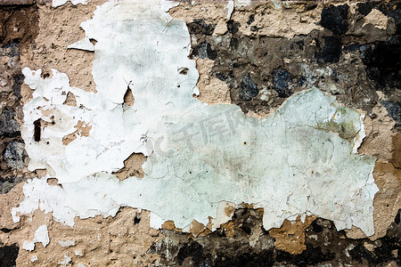 石灰墙体摄影照片_石膏和粉刷损坏的墙体纹理