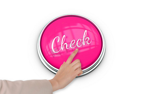 夹具摄影照片_手压粉红色按钮以提高对乳腺癌的认识