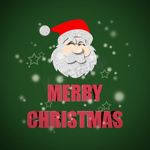 创意字体圣诞快乐摄影照片_在绿色的圣诞快乐字法