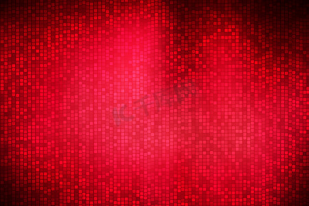 深红色圆点摄影照片_深红色背景上的抽象方形圆点