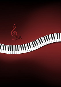 弯曲的钢琴键盘背景
