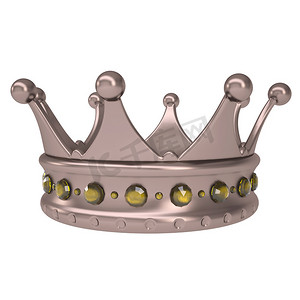 王子皇冠摄影照片_镶嵌黄色蓝宝石的青铜皇冠