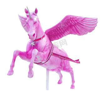 粉红色英仙座马雕像