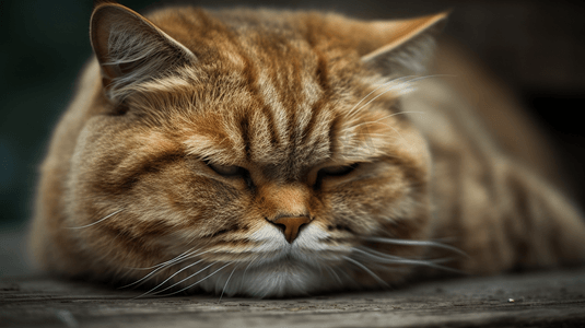 动物表情摄影照片_半闭眼睛的猫咪