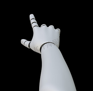 指向食指的机器人手，被隔绝