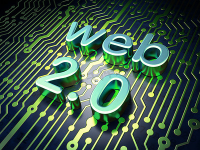 网页设计 Seo 概念： 电路板与 word Web 2.0