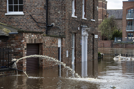 满溢水摄影照片_约克洪水 - 英国