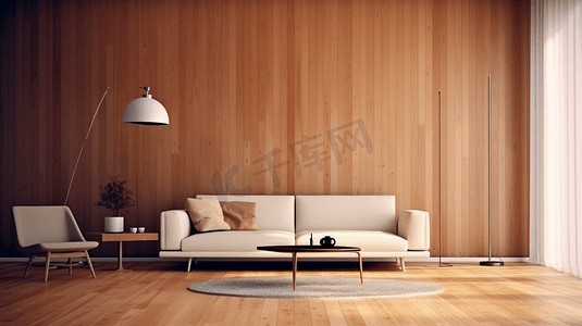 仿古木纹PNG素材摄影照片_室内设计家居暖色调沙发客厅
