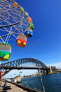 摩天轮和悉尼海港大桥，澳大利亚