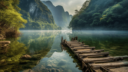 山水飘逸摄影照片_山水河流风光