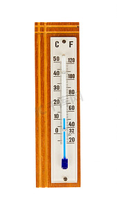 由木头制成的温度计被隔离