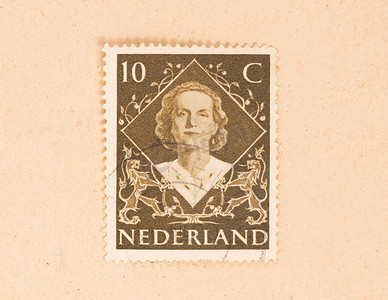 收藏邮票摄影照片_荷兰 1960： 在荷兰打印的邮票显示 t