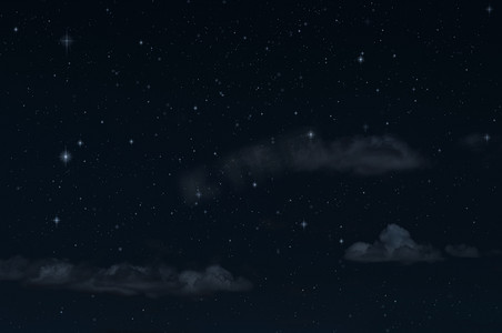 夜晚星空和云彩。