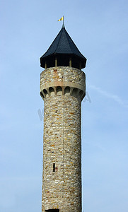 欧包摄影照片_德国弗赖默斯海姆的瓦尔特堡城堡塔 der Wartburgturm bei Freimersheim, Deutschland
