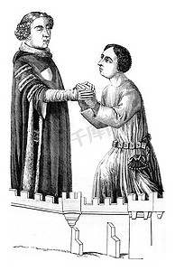 致敬巾帼英雄摄影照片_路易二世波旁威士忌向他的一位封臣致敬，年份