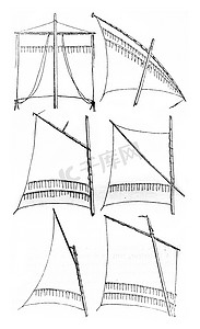 帆船涉及方帆、拉丁帆、鱼叉帆、帆船、gunte