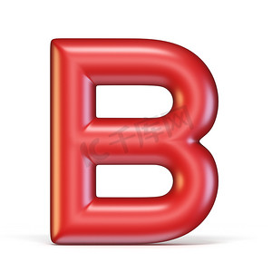 字母b的设计摄影照片_红色光泽字体字母 B 3d