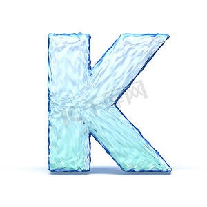 冰晶字体字母 K 3d