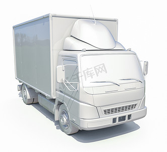 3d 白色送货卡车图标