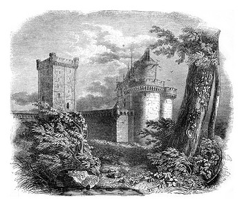 阿朗松城堡的一部分视图，在绘制八幅图之后