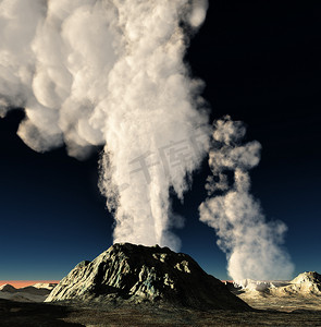 夏威夷图摄影照片_火山爆发