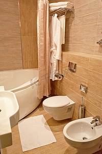 热情地迎接客人摄影照片_酒店的浴室