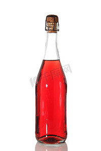 药瓶子摄影照片_白色背景中有红色液体的瓶子