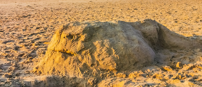 沙滩上的鲸鱼沙雕，成人和儿童的创意艺术，夏季背景