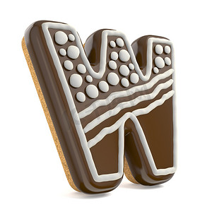 字母 W 巧克力圣诞姜饼字体装饰 whi
