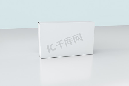 包装盒渲染摄影照片_3d 渲染，白色背景的白色包装盒