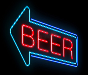 霓虹啤酒标志。