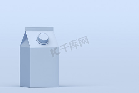 包装设计样机摄影照片_蓝色牛奶容器