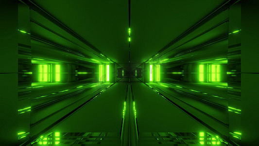 科幻炫酷摄影照片_干净的未来派酷炫 ci-fi 隧道 3d 插图背景壁纸