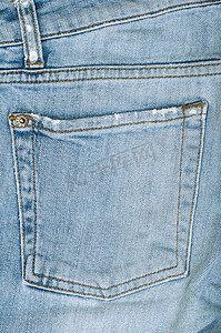 靛蓝画布摄影照片_牛仔裤背面蓝色口袋