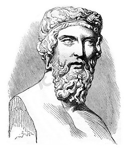 柏拉图，复古雕刻。