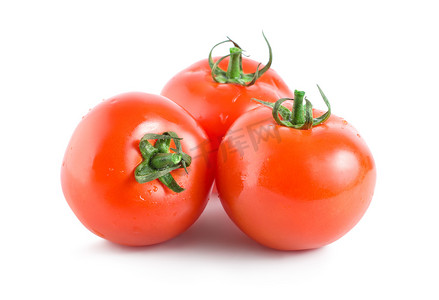 孤立的三个红番茄