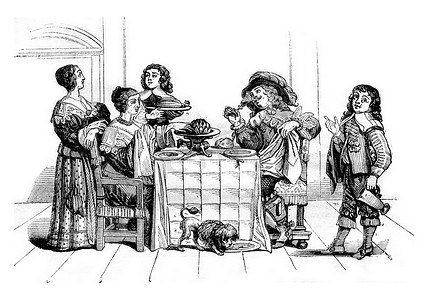 七世纪的十多个，膳食和餐桌服务，Abr 之后