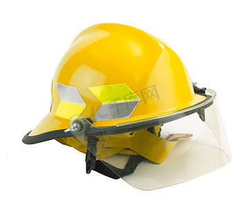 自己保护自己摄影照片_消防员保护自己免受危险的安全头盔