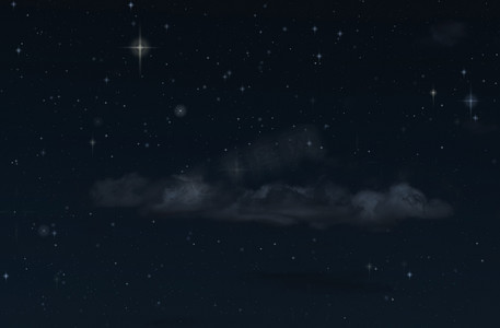 夜晚星空和云彩。